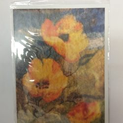 Card Felt Scene Orange Flowers